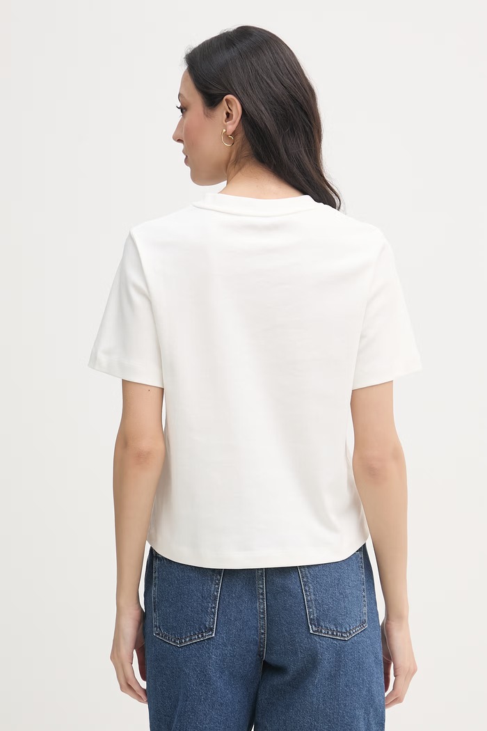 Oblečenie Tommy Hilfiger tričko dámske bavlnené WW0WW49646 béžová
