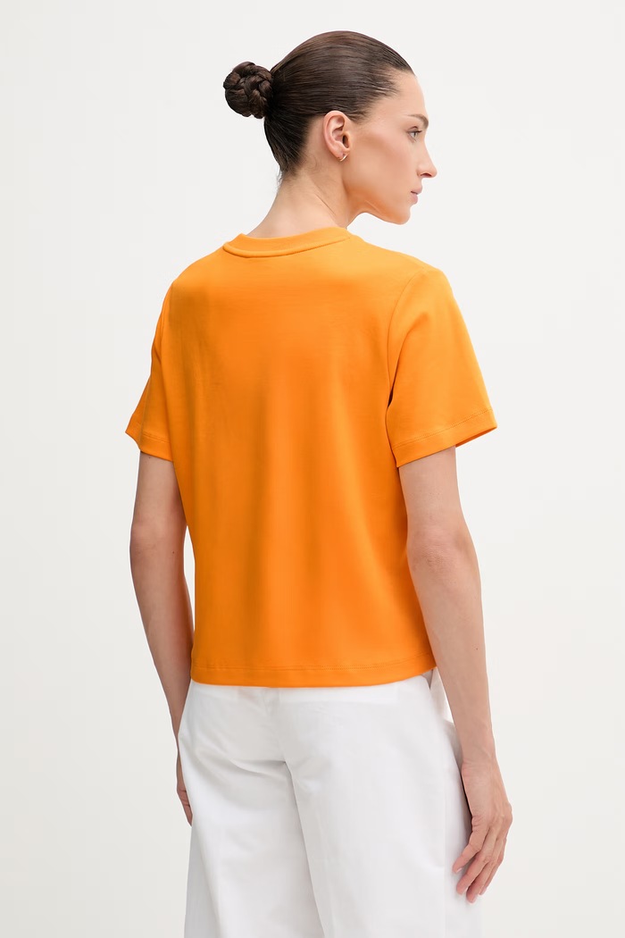 Îmbrăcăminte Tommy Hilfiger tricou pentru femei, din bumbac WW0WW49646 portocaliu