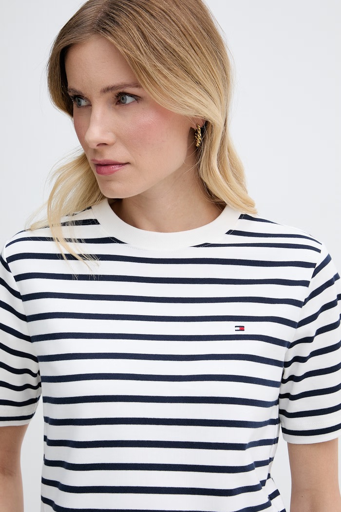 Tommy Hilfiger T-shirt damski bawełniany granatowy WW0WW49646