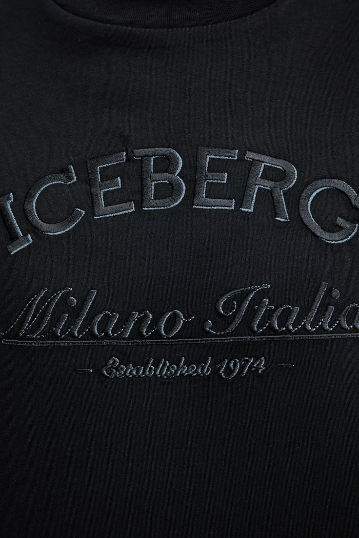 Bavlnené tričko Iceberg FB01.6325 čierna