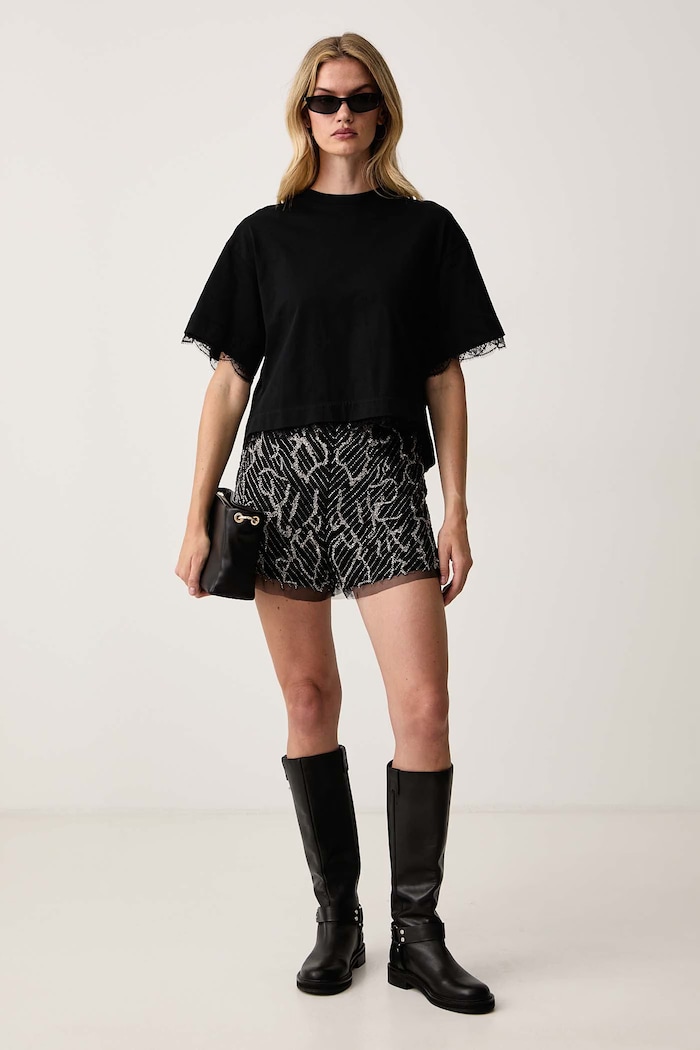 AllSaints T-shirt damski NIA W025JD czarny SS26