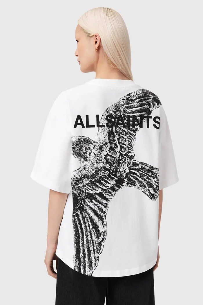 AllSaints tricou din bumbac SWOOP print alb W041JE