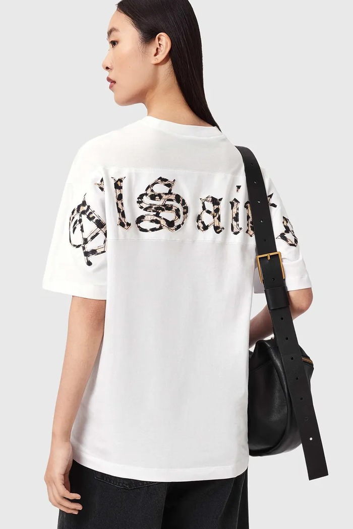 AllSaints dámske bavlnené tričko FUSE biela W070JE