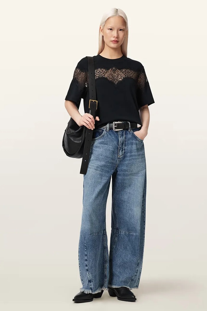 Oblečenie AllSaints dámske tričko LISA W071JE čierna