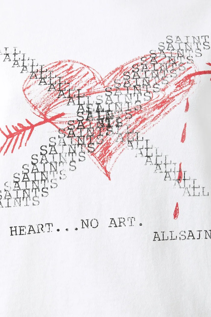 Bavlněné tričko AllSaints HEARTACHE W081JE bílá