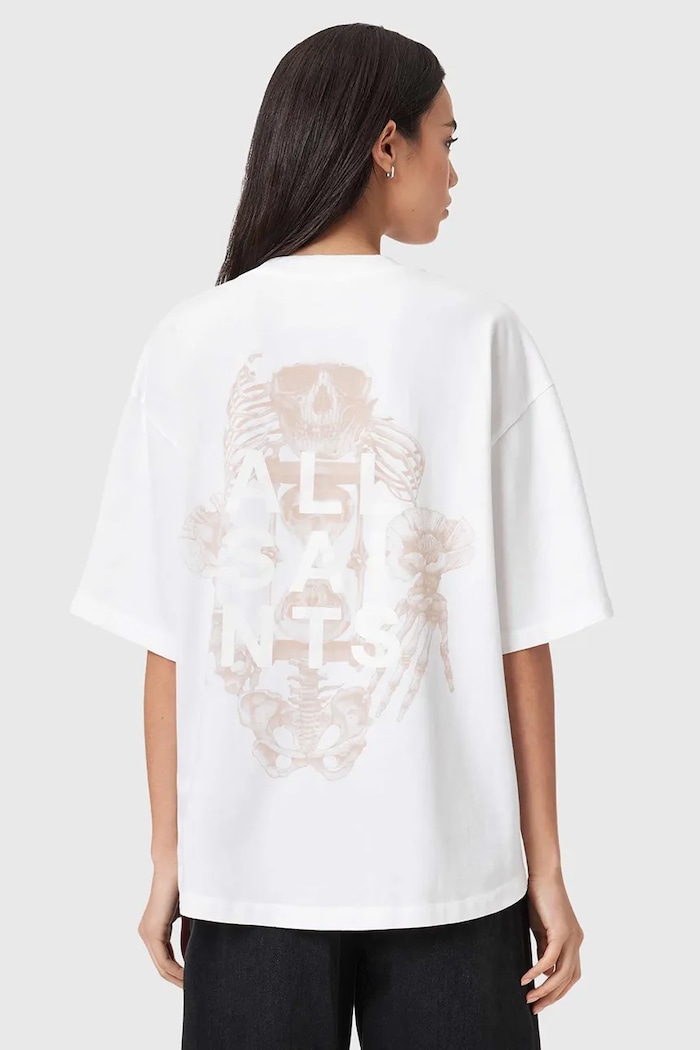 Bavlnené tričko AllSaints TEMPUS relaxed biela W139JE