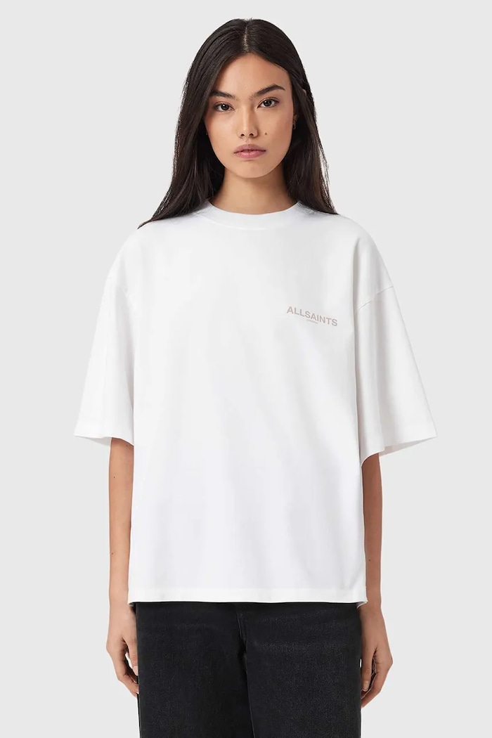 Bavlnené tričko AllSaints TEMPUS W139JE biela SS26