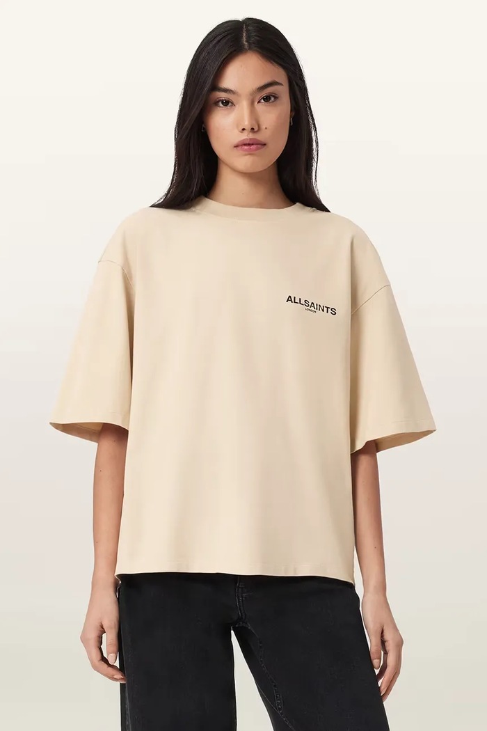 AllSaints oversize női pamut HALIS W140JE bézs SS26