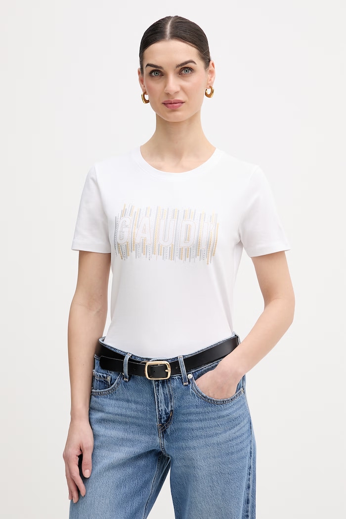 Gaudi t-shirt elasztánnal fehér 611BD64043