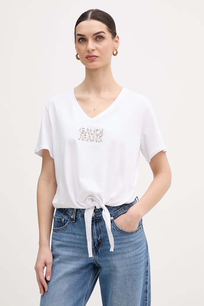 Gaudi t-shirt elasztánnal fehér 611BD64053