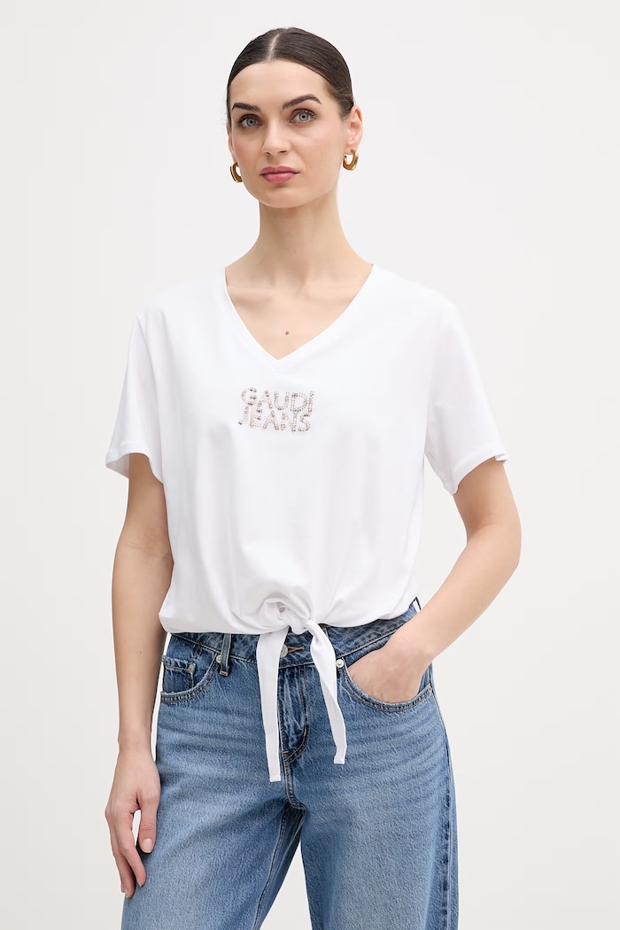 Gaudi t-shirt elasztánnal fehér 611BD64053