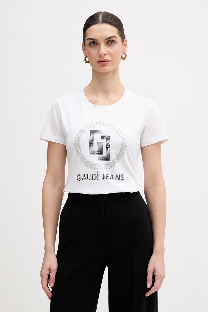 Gaudi t-shirt elasztánnal fehér 611BD64074