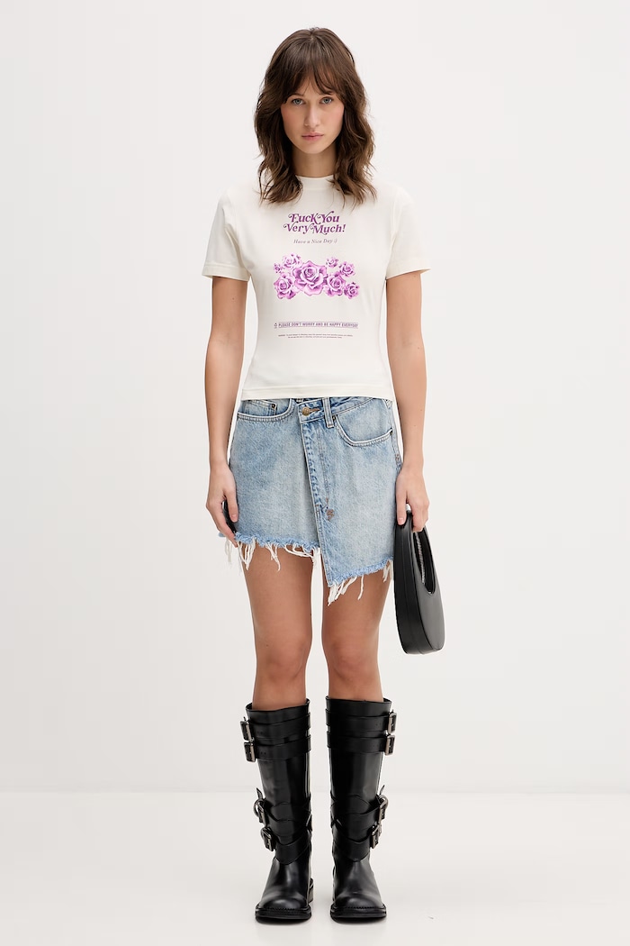 VETEMENTS t-shirt Fuck You Very Much WE76TR562V beżowy