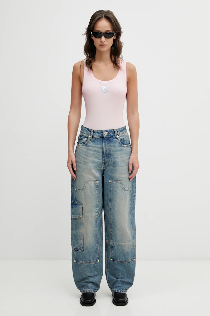 VETEMENTS body Crystal Biker Cross Logo WE76BD533P różowy