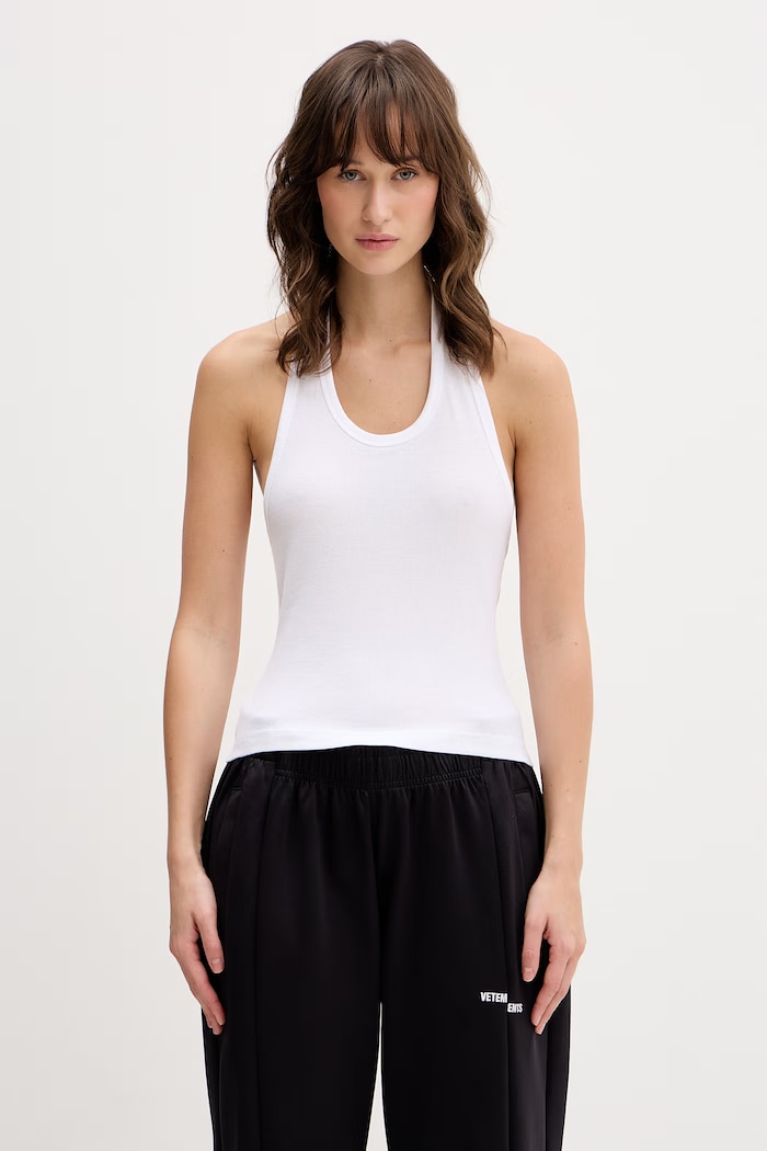 VETEMENTS top Halter okrągły biały WE76TT521W