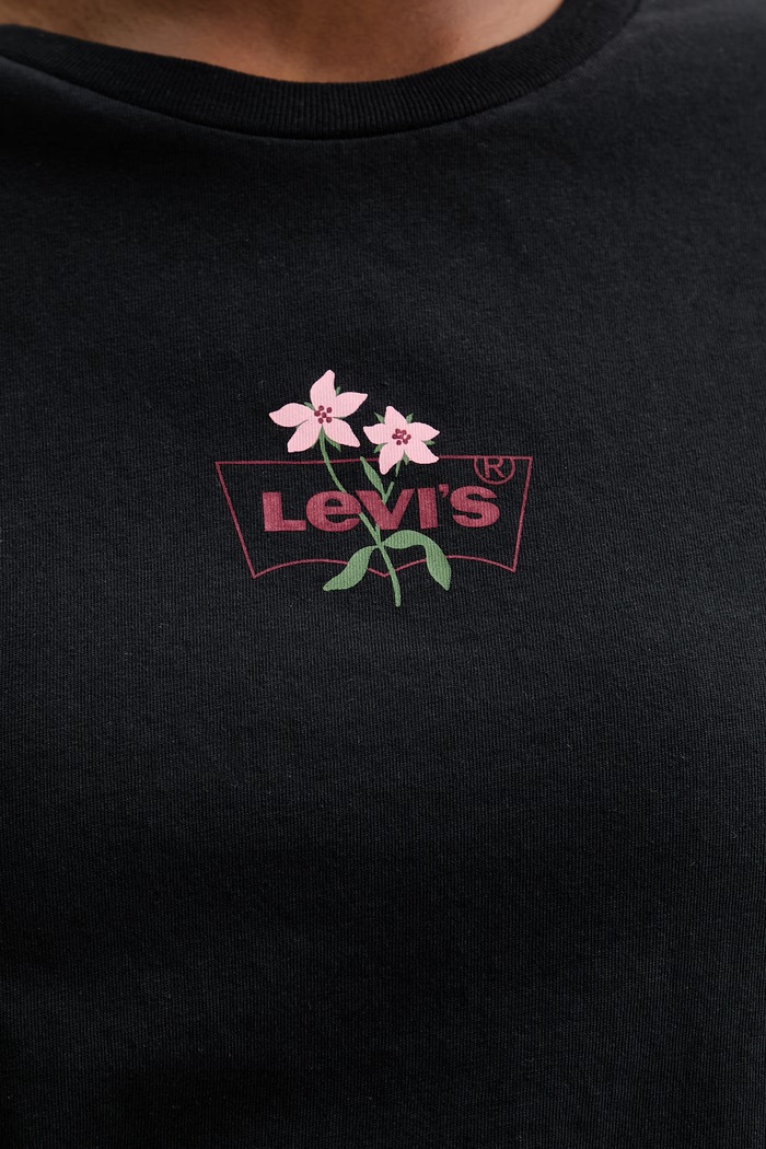 Bavlnené tričko Levi's LS THE PERFECT TEE CACTUS FLOWER A2086.0443 čierna