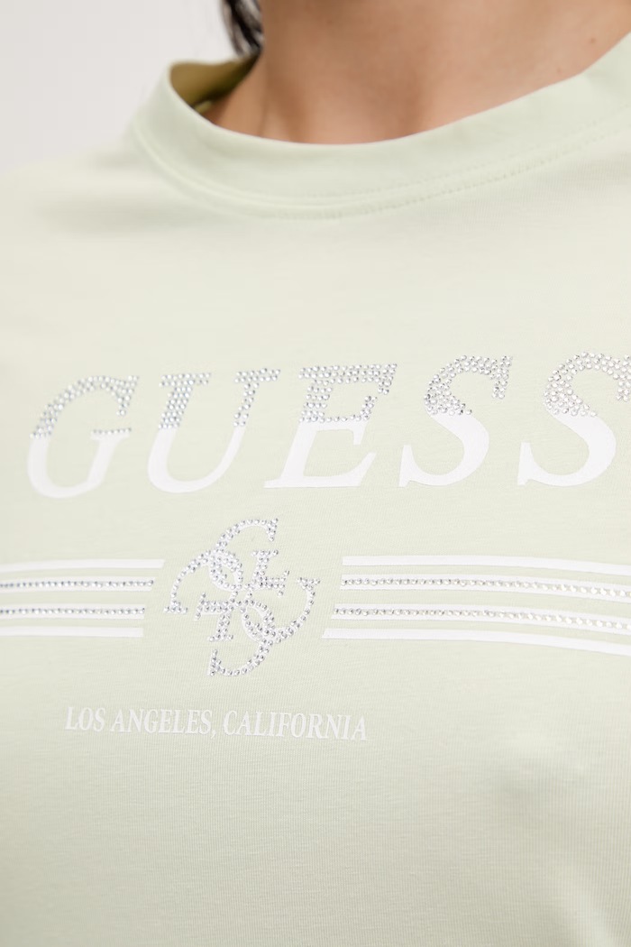 Guess tricou pentru femei, din bumbac cu elastan SIENA V6GI07.K2968 verde