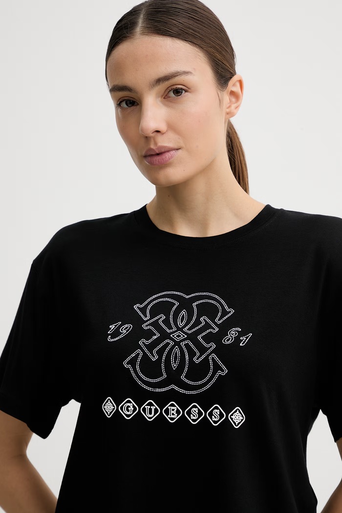 Guess tričko dámske z viskózy GABI čierna V6GI10.K2977
