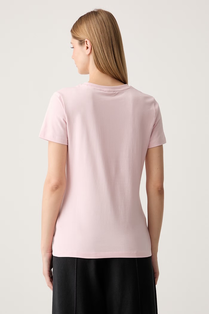 Ρούχα Guess t-shirt γυναικείο βαμβακερό με ελαστάν ROMY V6GI12.K3325 ροζ