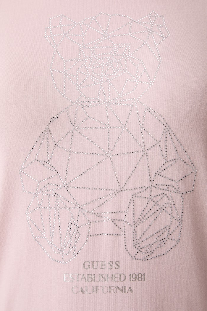 Guess t-shirt γυναικείο βαμβακερό με ελαστάν ROMY V6GI12.K3325 ροζ