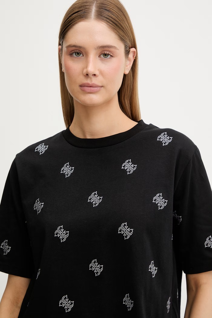 Guess tričko dámske bavlnené SILVY čierna V6GI18.K2985