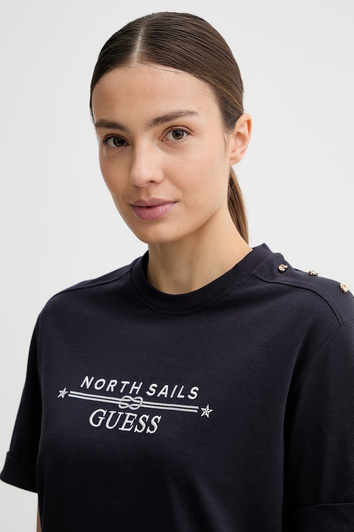 Guess t-shirt γυναικείο X NORTH SAILS σκούρο μπλε W6GI03.K2657