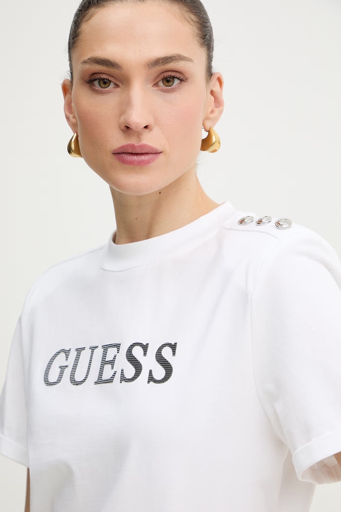 Guess tričko dámske bavlnené MARINA biela W6GI06.K3018