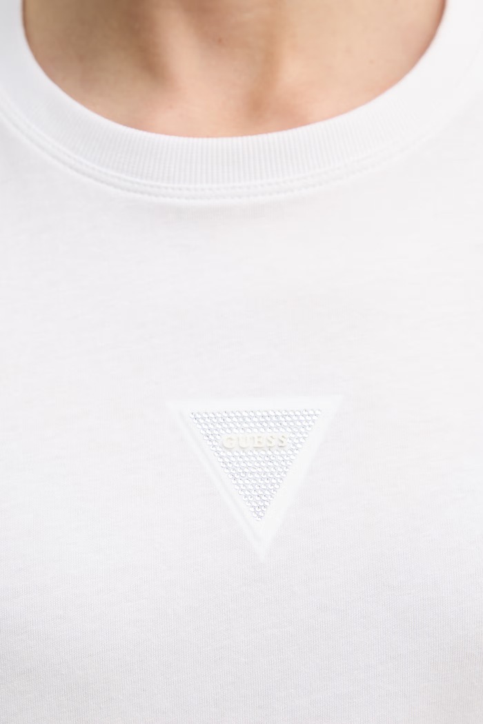 Guess Τοπ basic t-shirt Γυναικείο βαμβακερό W6GI10.K3025 λευκό