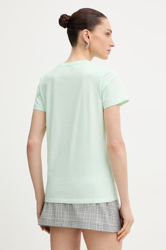 Ρούχα Guess Τοπ basic t-shirt γυναικείο βαμβακερό W6GI10.K3025 πράσινο