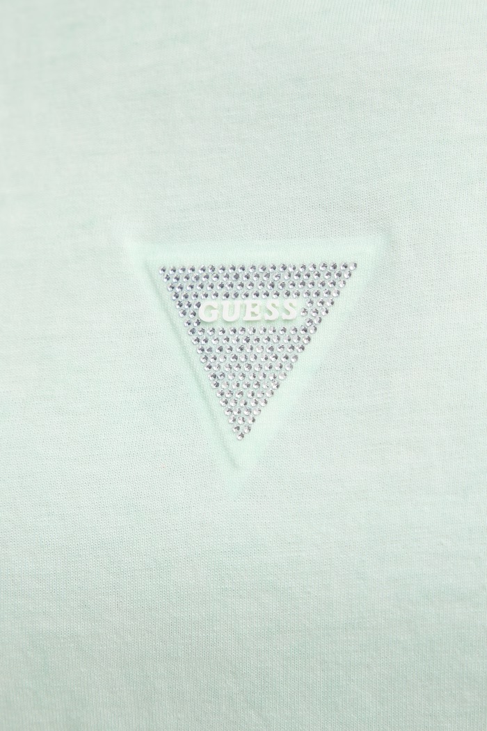 Guess Τοπ basic t-shirt γυναικείο βαμβακερό W6GI10.K3025 πράσινο
