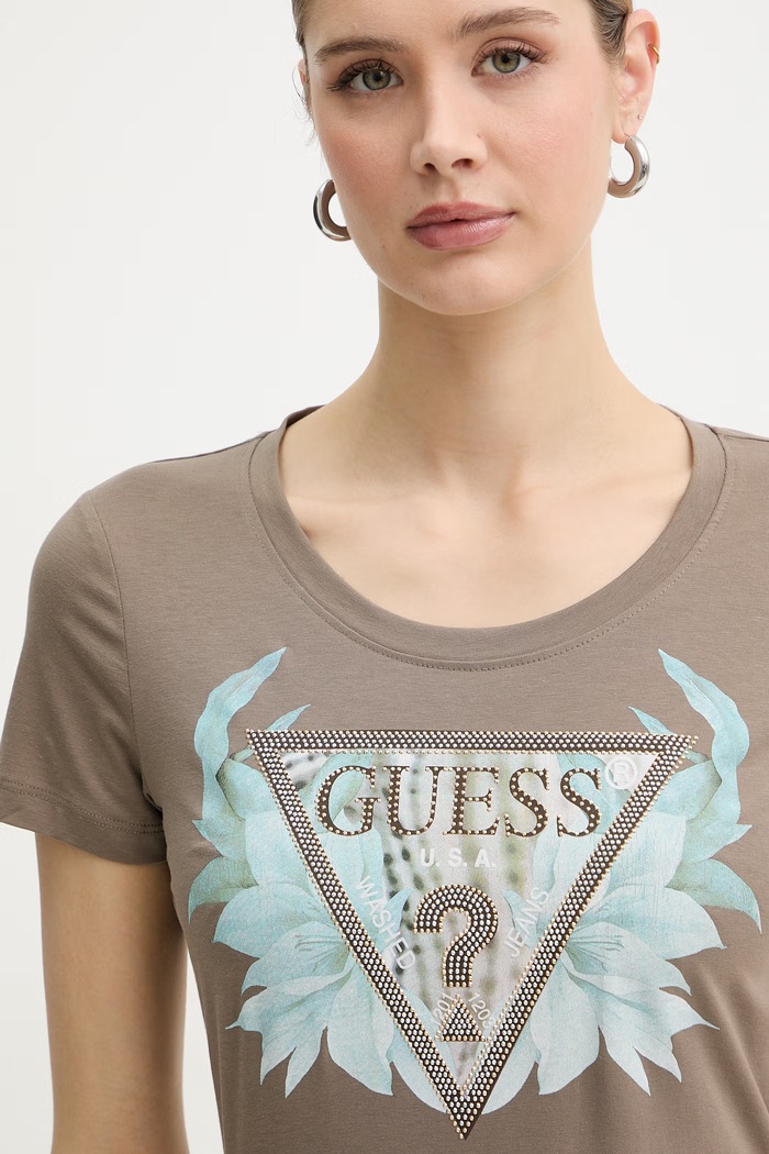 Guess tričko dámske hnedá W6GI12.K3027