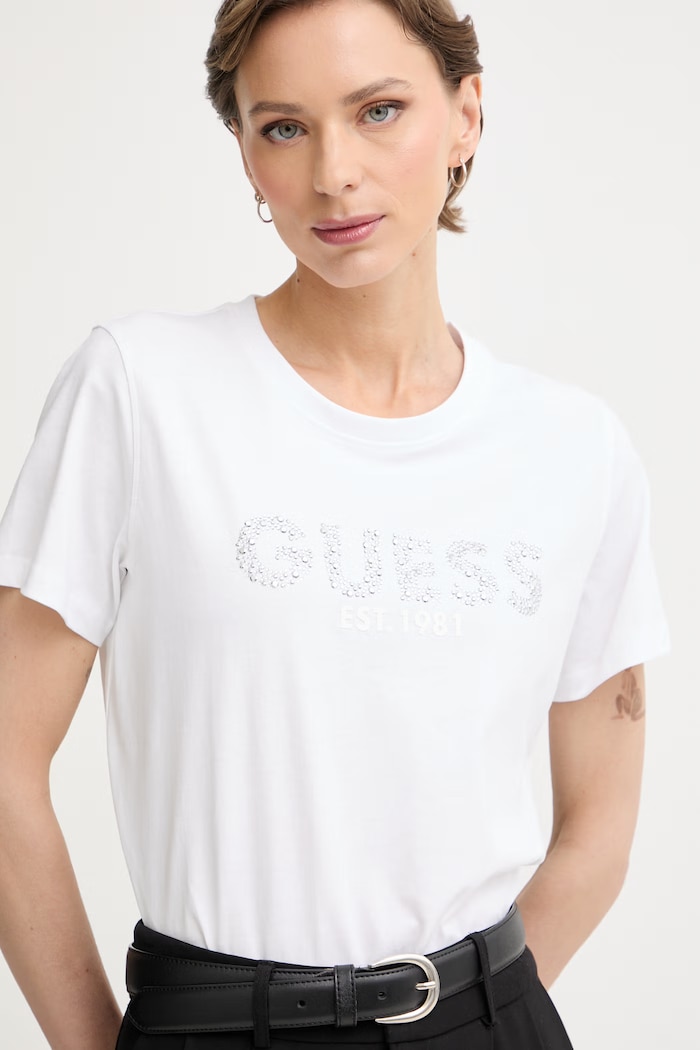 Guess tričko dámske bavlnené biela W6GI15.K3035
