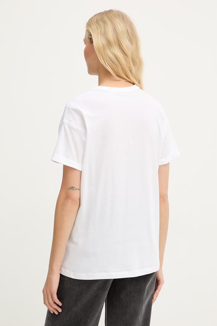 Ρούχα Guess T-shirt Γυναικείο Βαμβακερό W6GI17.K3037 λευκό