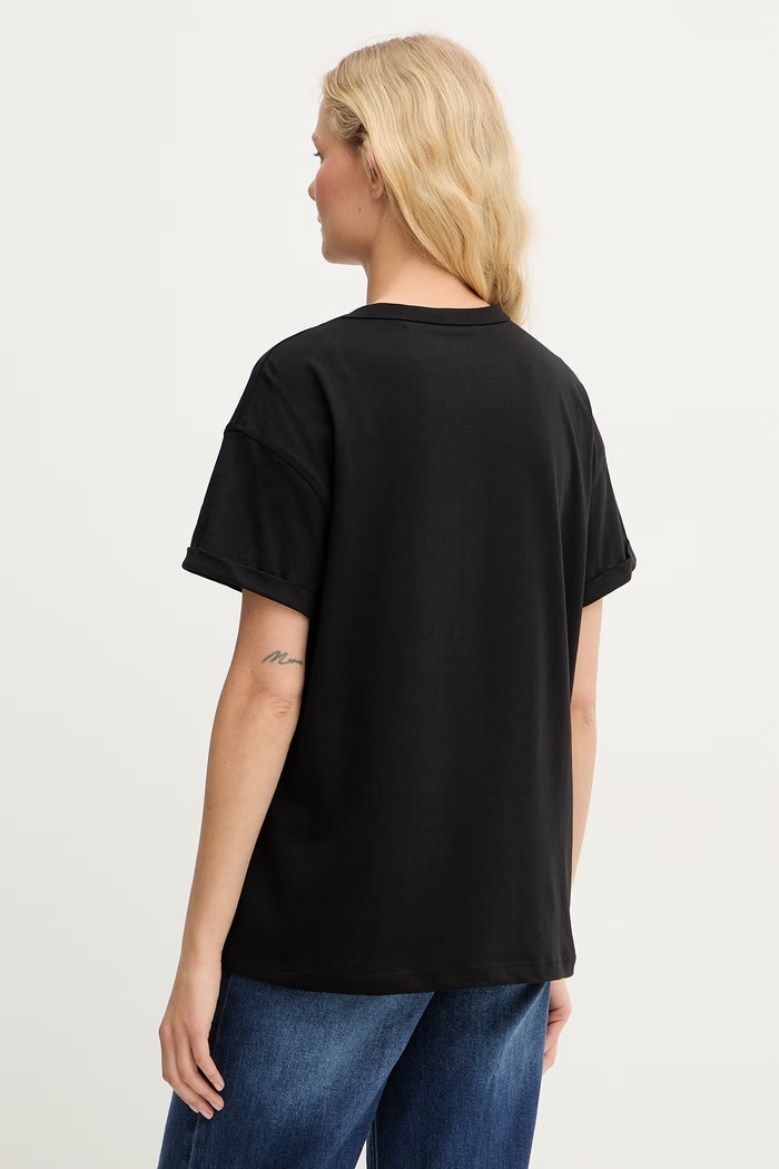 Ρούχα Guess t-shirt γυναικείο βαμβακερό W6GI17.K3037 μαύρο