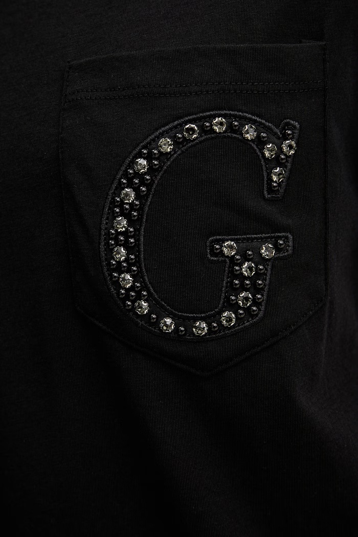 Guess t-shirt γυναικείο βαμβακερό W6GI17.K3037 μαύρο