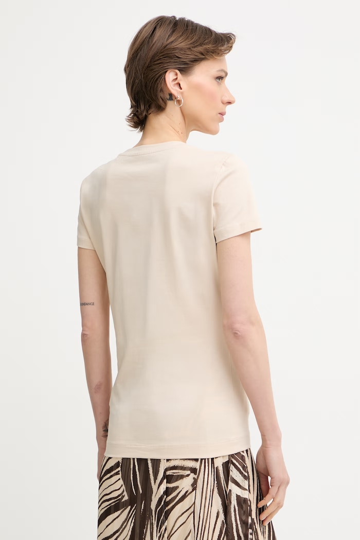 Îmbrăcăminte Guess tricou pentru femei, din bumbac cu elastan W6GI19.K3042 bej