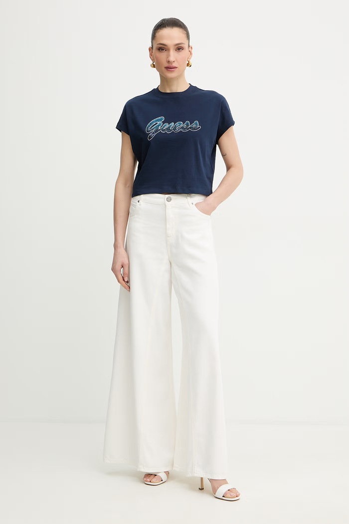 Guess tričko dámske bavlnené W6GI31.K3224 tmavomodrá SS26