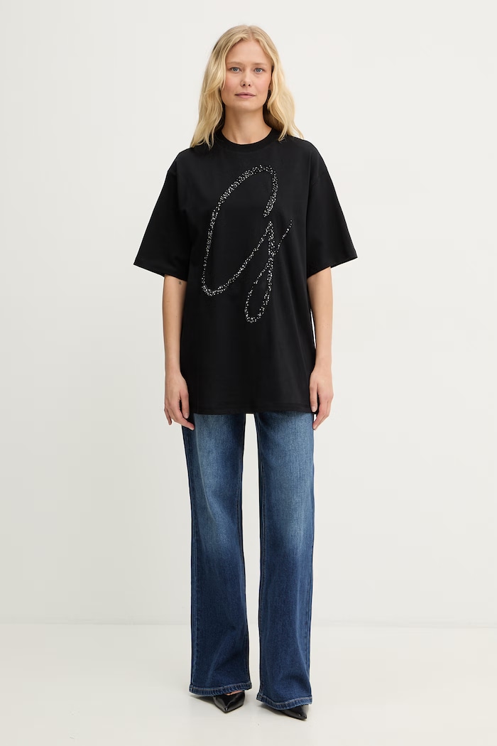 Guess t-shirt γυναικείο βαμβακερό W6GI39.K3478 μαύρο SS26