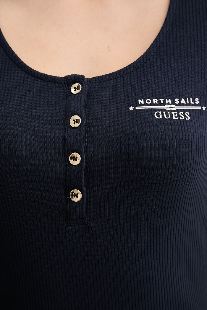 Guess Τοπ T-shirt γυναικείο X NORTH SAILS W6GP01.K2658 σκούρο μπλε