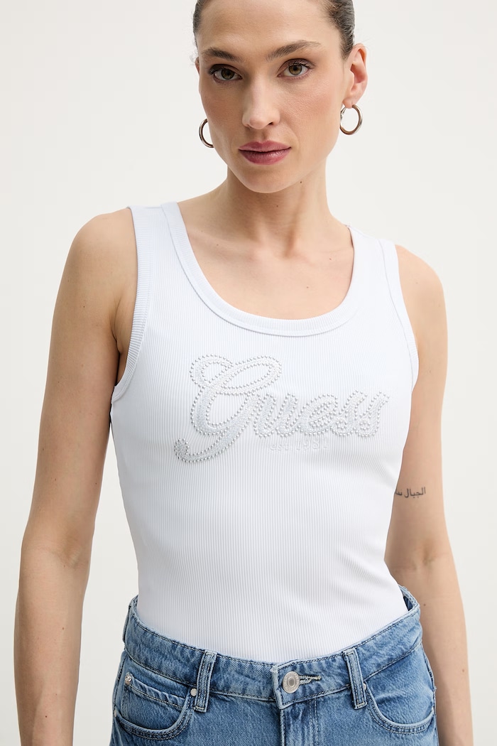 Guess Τοπ Γυναικείο λευκό W6GP22.K2954