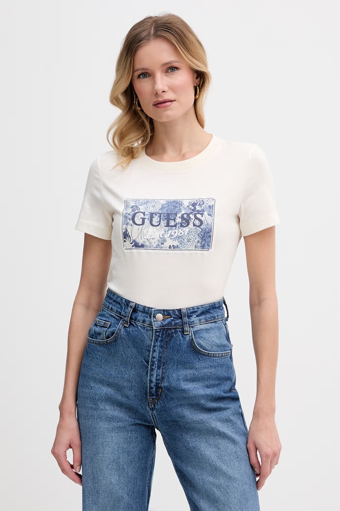 Guess tričko dámske bavlnené béžová W6GP02.K2753