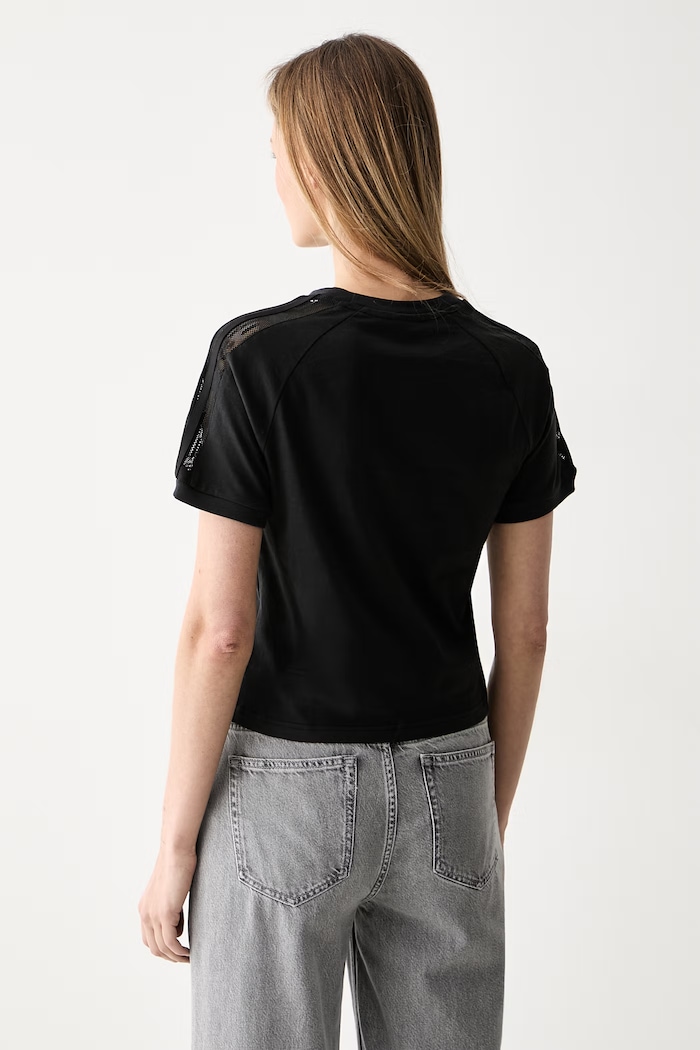 Îmbrăcăminte adidas Originals tricou pentru femei, din bumbac LACE CALI T KC8150 negru