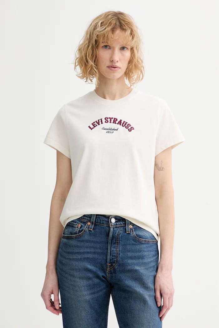 Levi's tricou din bumbac GR T2 PERFECT imprimeu bej 005GV