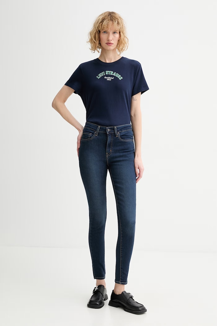 Bavlnené tričko Levi's GR T2 PERFECT 005GV tmavomodrá SS26