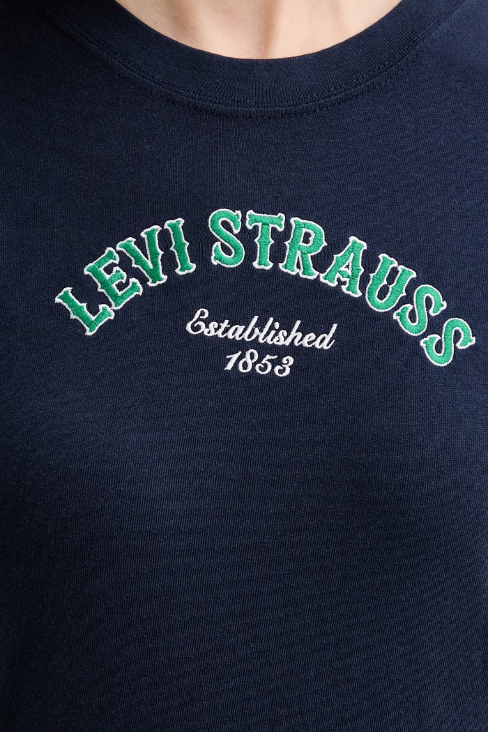 Bavlnené tričko Levi's GR T2 PERFECT 005GV tmavomodrá