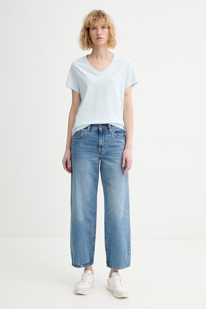 Levi's t-shirt bawełniany T2 PERFECT V LSE HOUSEMARK 005J6.0015 niebieski SS26