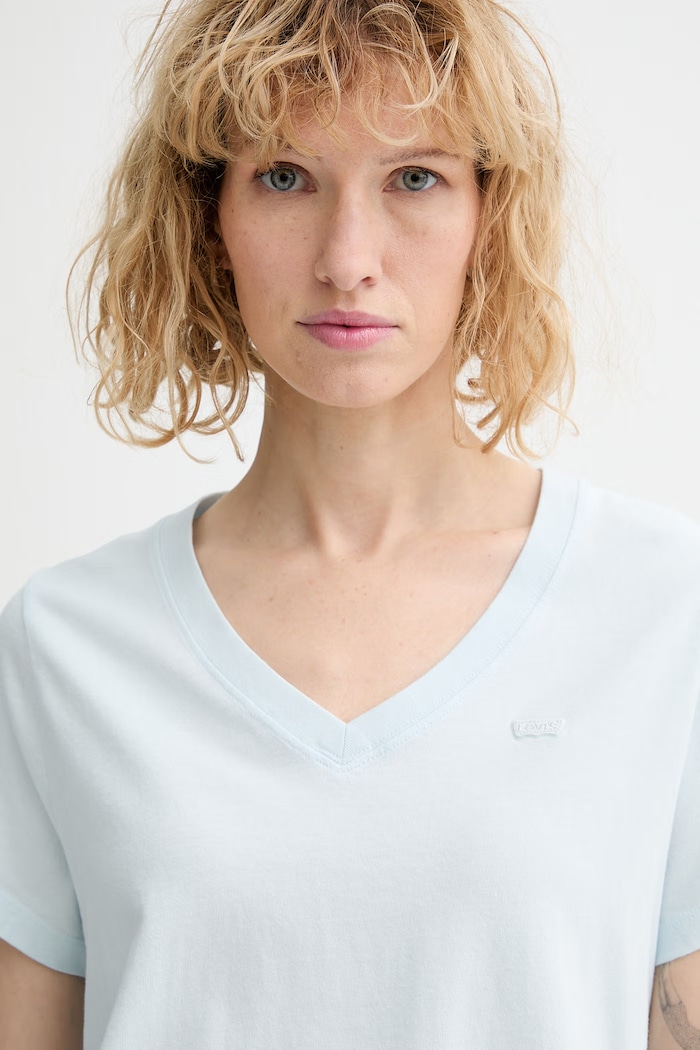 Levi's t-shirt bawełniany T2 PERFECT V LSE HOUSEMARK niebieski 005J6.0015
