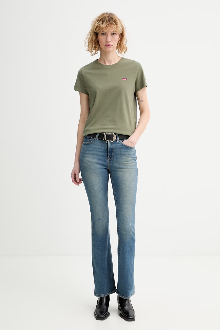 Bavlnené tričko Levi's PERFECT 39185.0404 zelená SS26