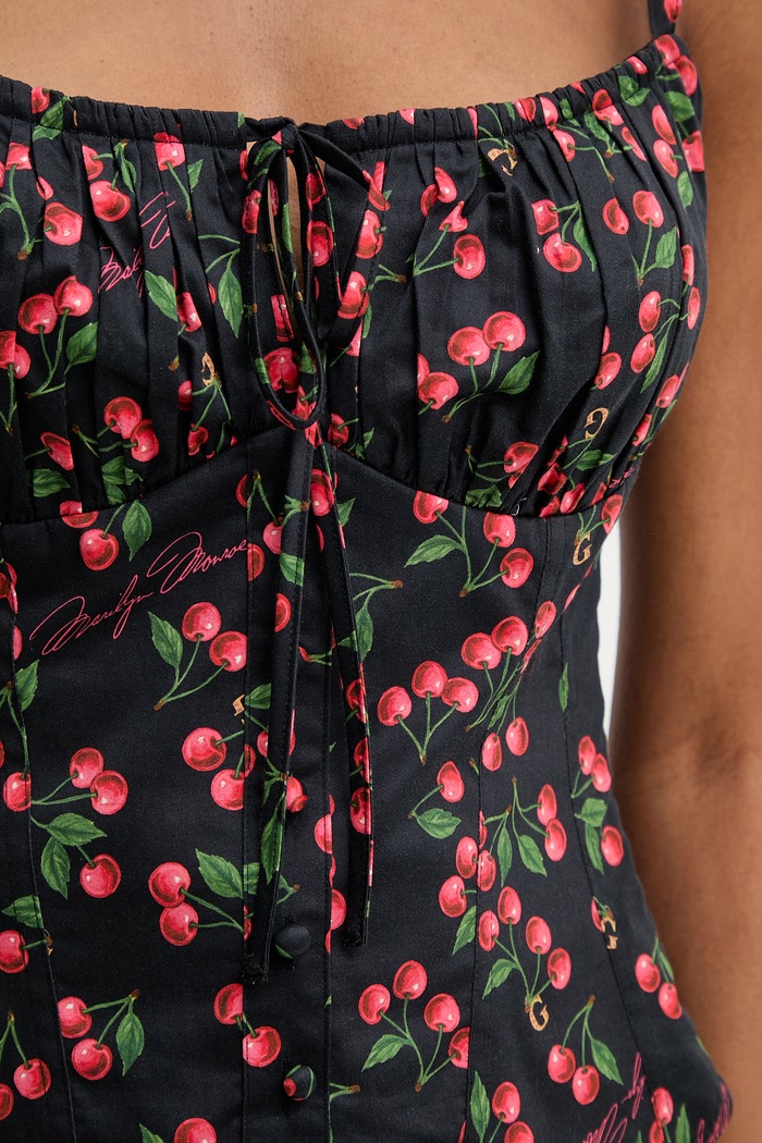 Guess halenka na ramínka dámská bavlněná s elastanem MARILYN MONROE W6YH97.W4497 černá