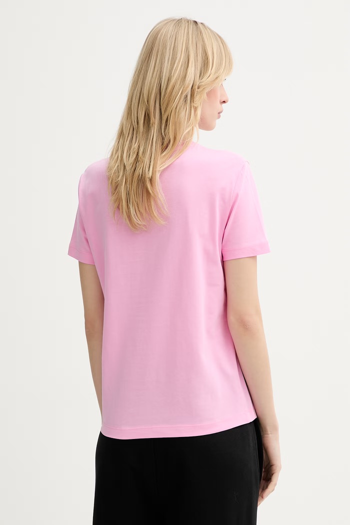 Odzież Just Cavalli t-shirt bawełniany 80PAHT12.CJ500 różowy